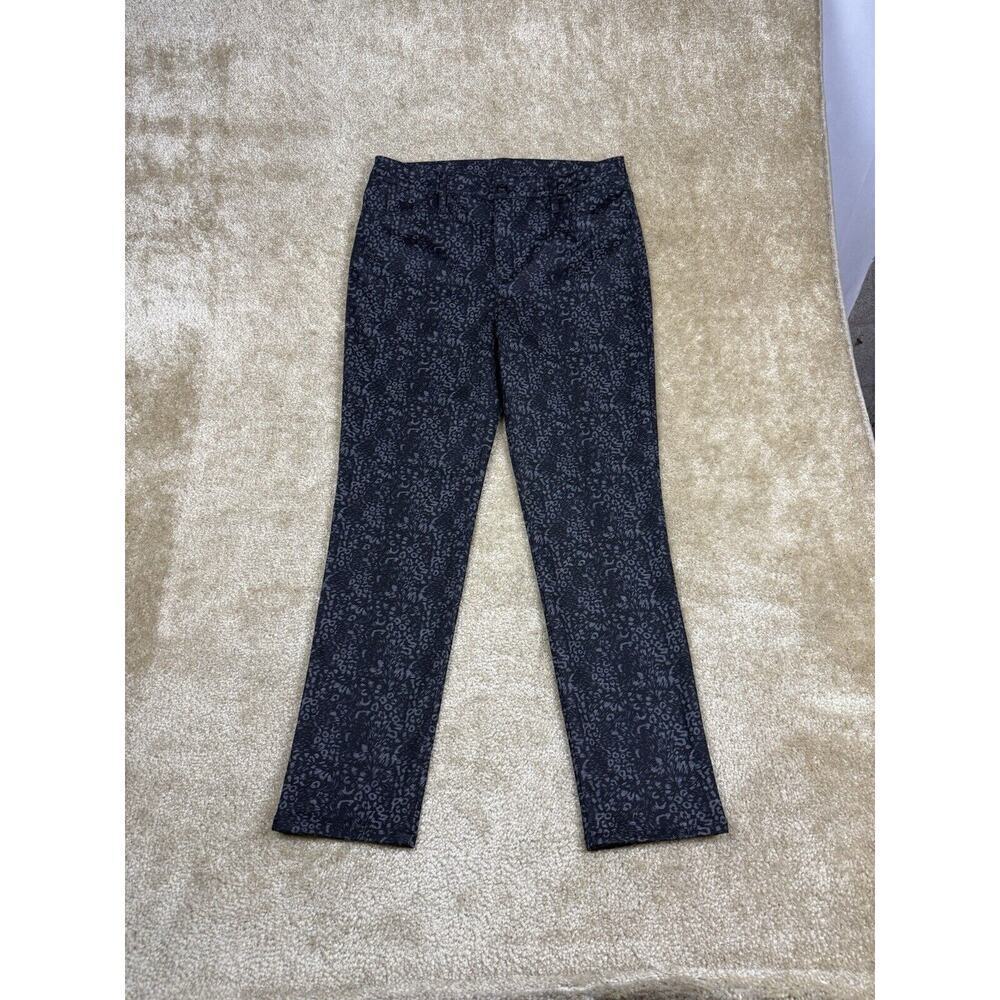 Chico's Size 2 (US Sz 8) Leopard Print Black & Gray Ponte Jeans Stretch B145